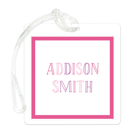Chalkboard Pink Bag Tag