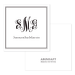 Elegant personalized black and white calling card featuring classic monogram initials and clean serif font for a timeless look.