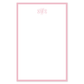 Notepad page with a soft blush pink border and a delicate monogram design at the top, offering a timeless and elegant style for personalized stationery.
