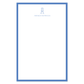 Notepad with a classic cobalt blue border and personalized elegant monogram and name at the top, featuring a clean, minimalist design.