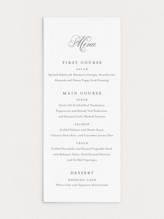 Esther Menu – Abundant Invitations