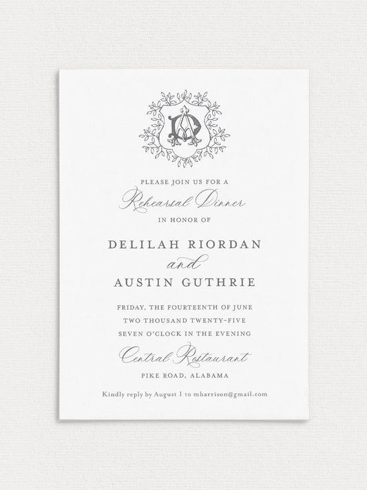 Delilah Rehearsal Dinner Invitation