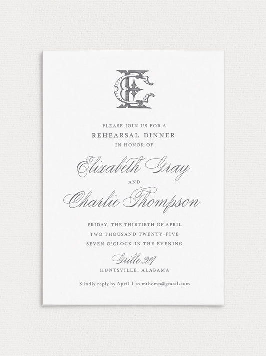 Elizabeth Rehearsal Dinner Invitation