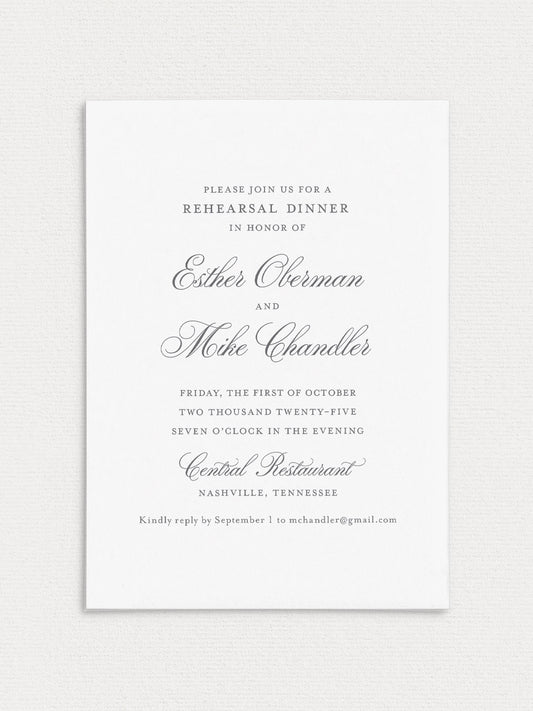 Esther Rehearsal Dinner Invitation