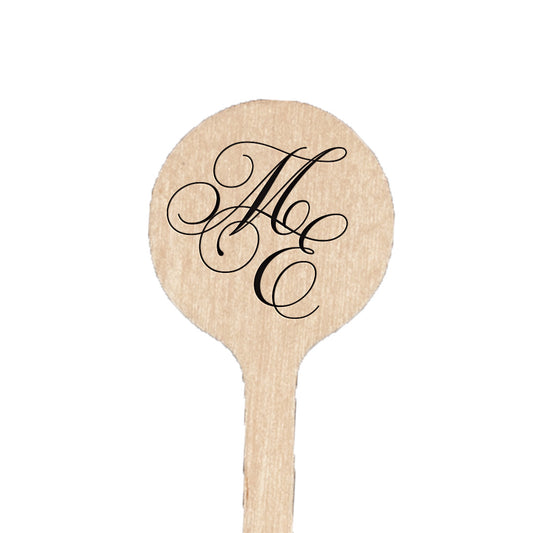 Script Monogram Stir Sticks