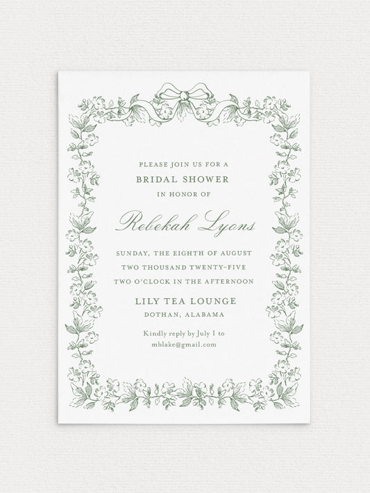 Floral Border Shower Invitation