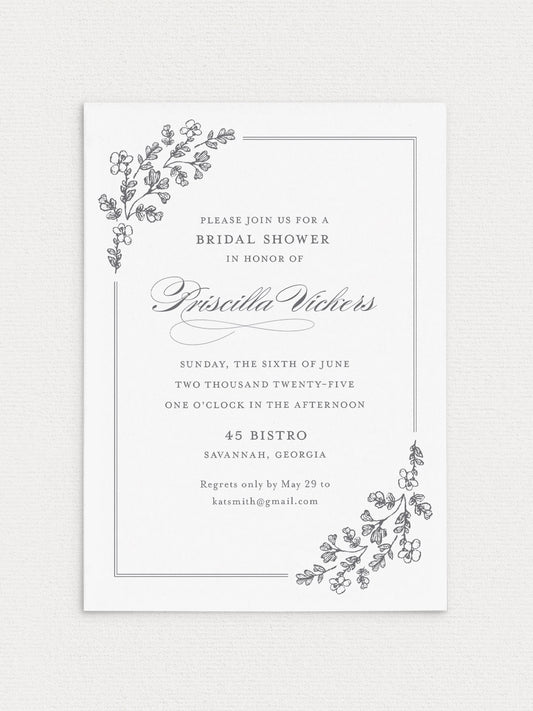 Garden Border Shower Invitation