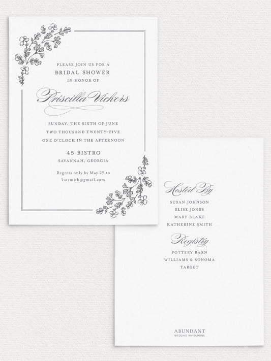 Garden Border Shower Invitation