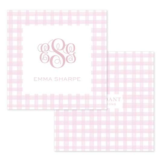 Gingham Pink Calling Card