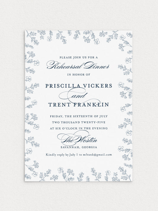 Greenery Rehearsal Dinner Invitation