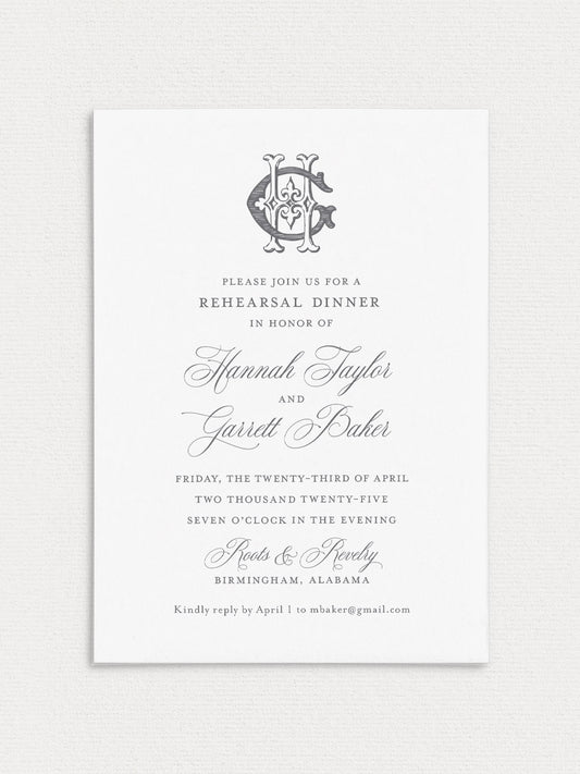 Hannah Rehearsal Dinner Invitation