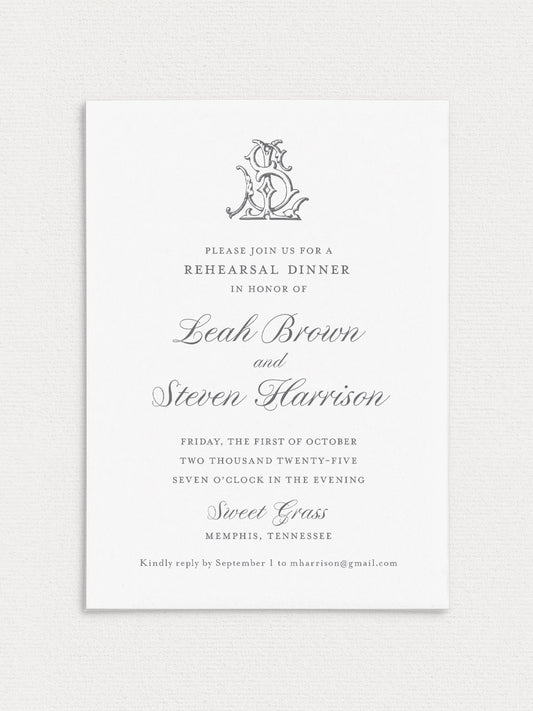 Leah Rehearsal Dinner Invitation