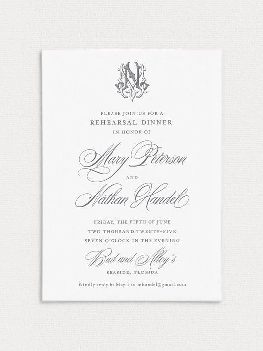 Mary Rehearsal Dinner Invitation