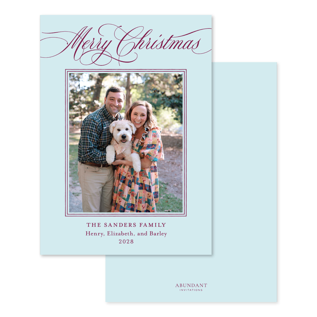 Merry Christmas Script Blue