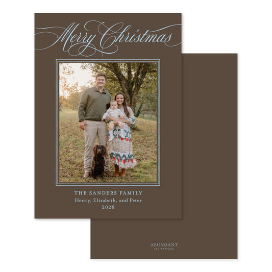 Merry Christmas Script Brown