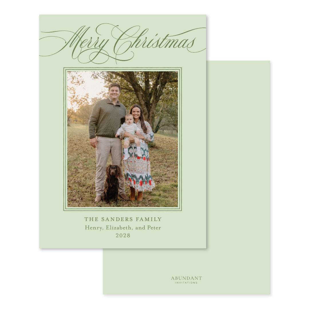 Merry Christmas Script Green