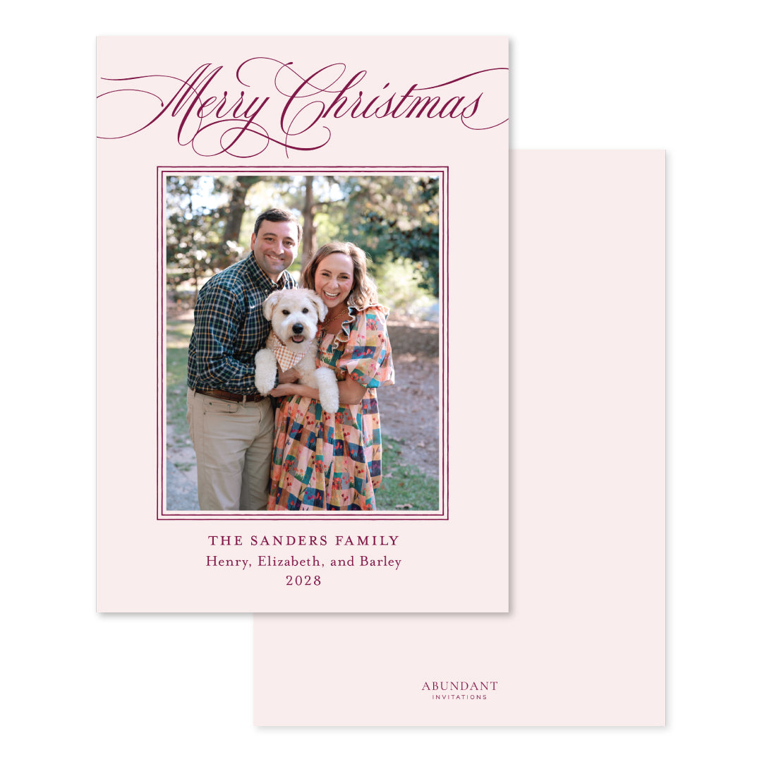 Merry Christmas Script Pink