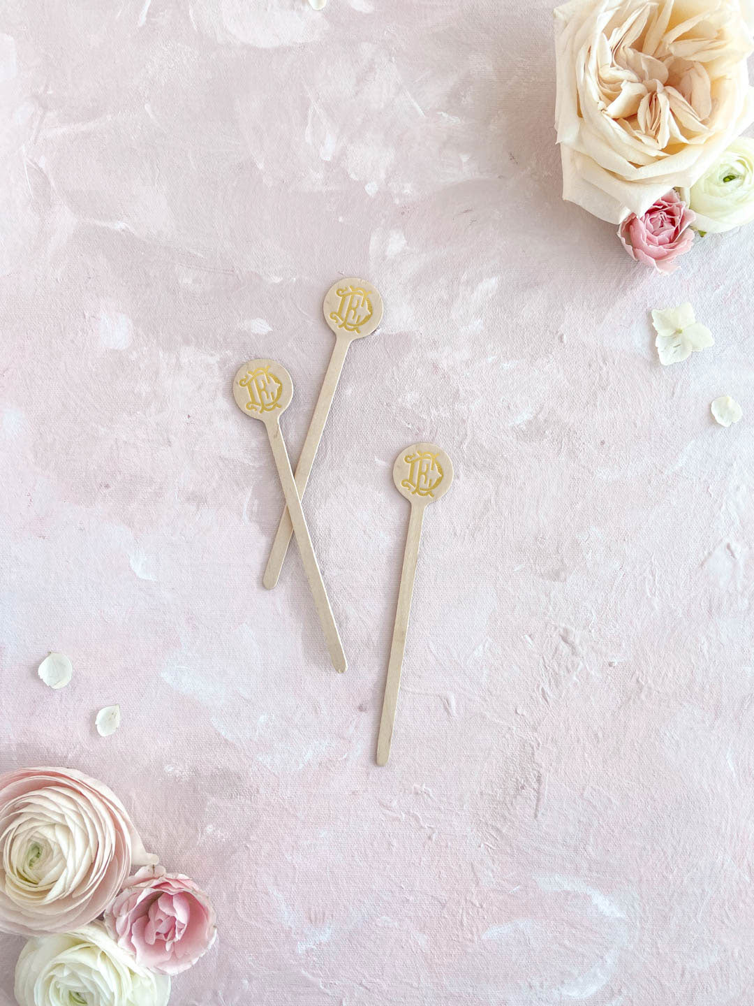 Vintage Monogram Stir Sticks