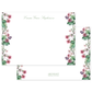 Personalized flat notecard featuring delicate watercolor primrose flowers along the edges with elegant green script for a timeless, classic stationery design.