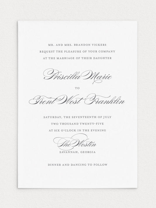 Priscilla Wedding Invitation