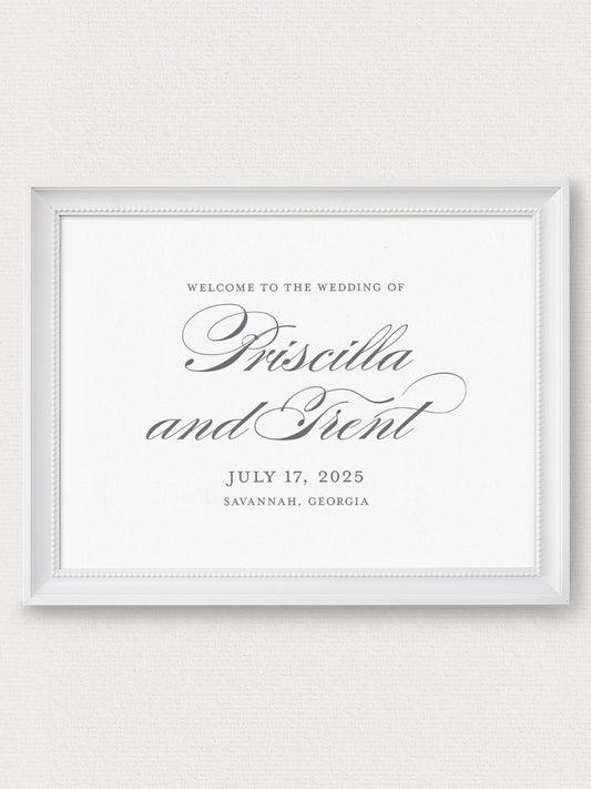 Priscilla Welcome Sign