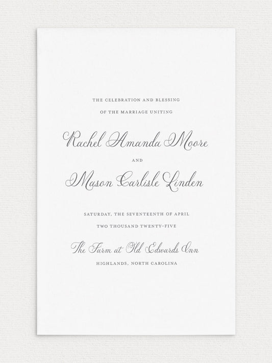 Rachel Folded Ceremony Program