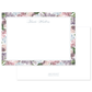 Elegant flat notecard featuring a delicate watercolor floral border in soft pastel tones with personalized name text at the top.