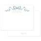 Elegant personalized notecard featuring a delicate blue watercolor bow and customizable nursery text, perfect for timeless stationery.