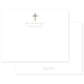 Personalized nursery notecard featuring a delicate watercolor cross design with elegant script, ideal for baby announcements and keepsakes.