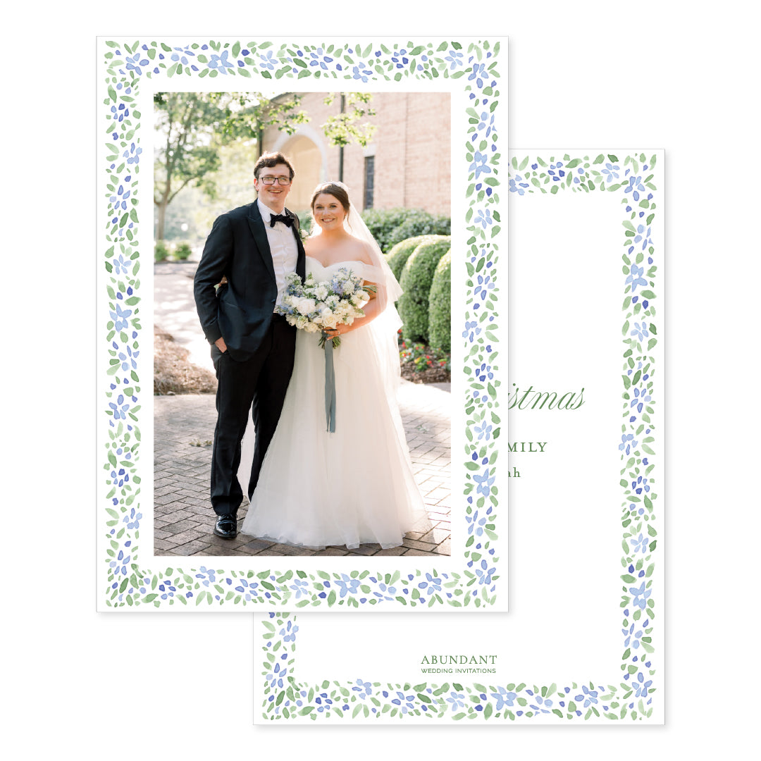 Watercolor Floral Blue Frame