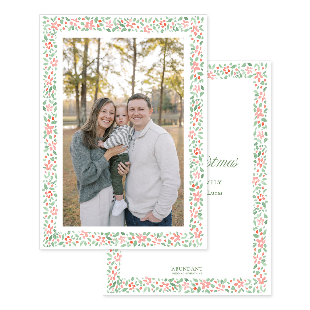 Watercolor Floral Red Frame